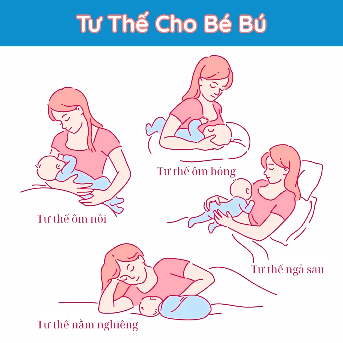 Các tư thế cho con bú dễ thực hiện, mẹ nên lưu ý